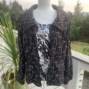 St John 2 Piece Black and White Jacket and Top